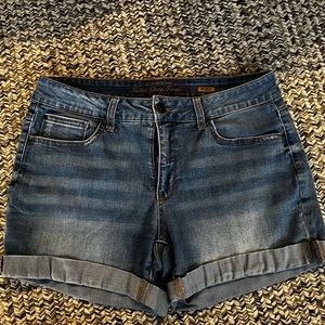 Women’s stretch denim jean shirt, Sz 12